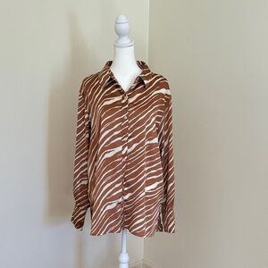 a new day Brown and Cream Striped Shirt